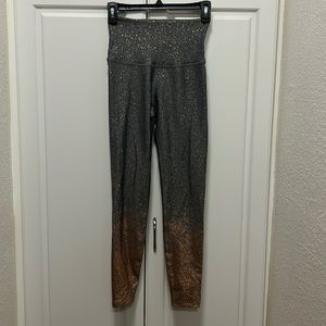 Beyond yoga rose gold foil full length leggings